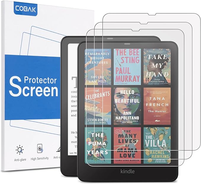 CoBak 3er Pack Displayschutzfolie für Kindle Paperwhite 12th Gen 2024 & Kindle Colorsoft Signature Edition, Kobo Aura 2, Boox Go 7 - matt, b