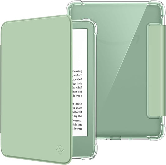 FINTIE Hülle für 6" Kindle 11. Generation 2024/2022 – Klare TPU Schutzhülle mit Auto Sleep/Wake, Agavengrün – EKAV048EU