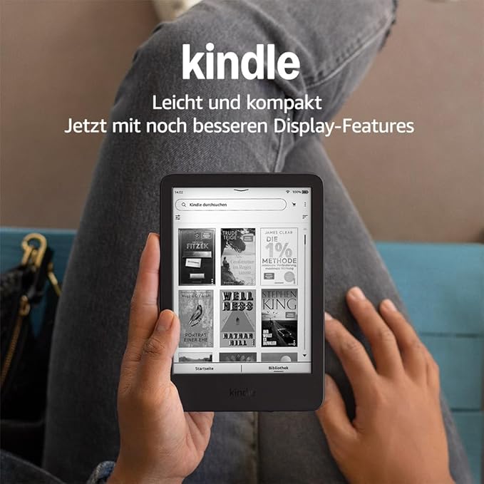 N/A Amazon Kindle (16 GB) – Zertifiziert generalüberholt, leichtester Kindle mit blendfreiem 6-Zoll-Bildschirm, anpassbarem Frontlicht & 6 Woche