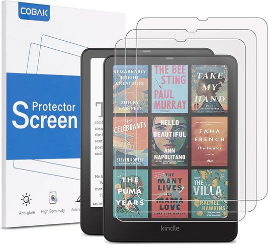 CoBak 3er Pack Displayschutzfolie für Kindle Paperwhite 12th Gen 2024 & Kindle Colorsoft Signature Edition, Kobo Aura 2, Boox Go 7 - matt, b
