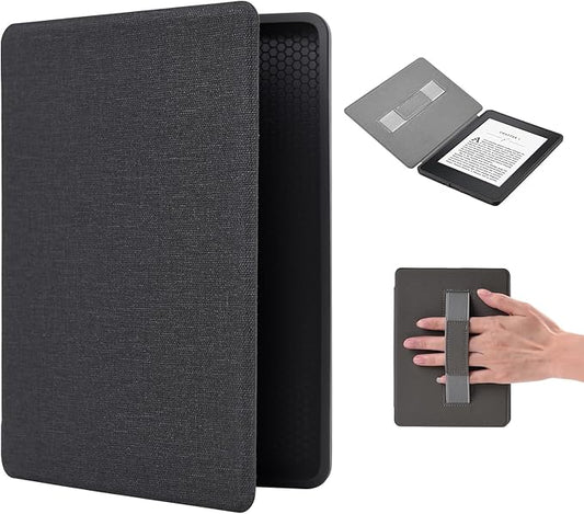 BHHB Kindle Hülle 11. Generation 2024/2022, 6 Zoll Case mit Auto Sleep/Wake Funktion und Handschlaufe - Schwarz