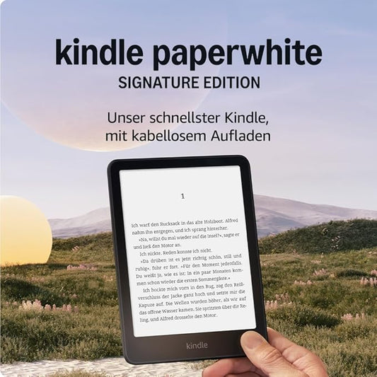 N/A Amazon Kindle Paperwhite Signature Edition (32 GB) – Schnellster Kindle mit automatischem Frontlicht, kabellosem Aufladen & wochenlanger Akk