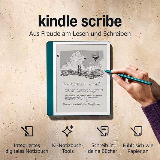 N/A Amazon Kindle Scribe (64 GB) – 10,2 Zoll E-Reader mit Premium-Eingabestift, Notizbuchfunktion und Jadegrün Metallic