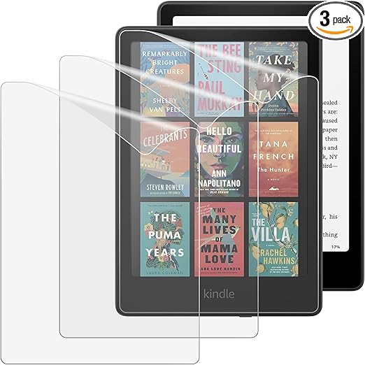 MoKo 3er Pack Schutzfolie für Kindle Paperwhite 7 Zoll 12. Generation 2024 & Colorsoft Signature Edition, Anti-Glare Premium PET-Displayschu