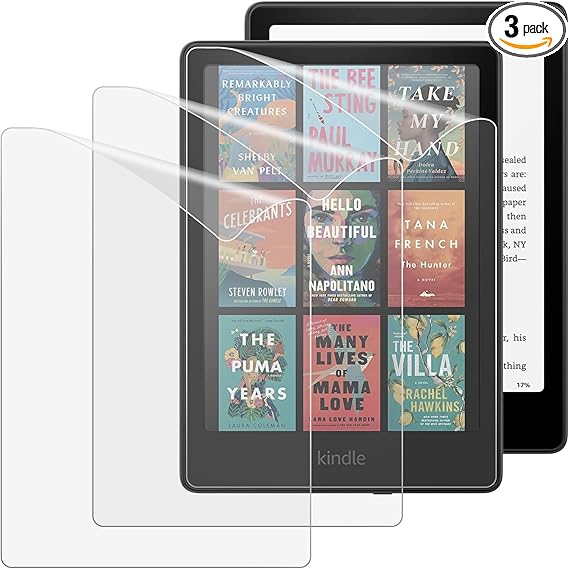 MoKo 3er Pack Schutzfolie für Kindle Paperwhite 7 Zoll 12. Generation 2024 & Colorsoft Signature Edition, Anti-Glare Premium PET-Displayschu